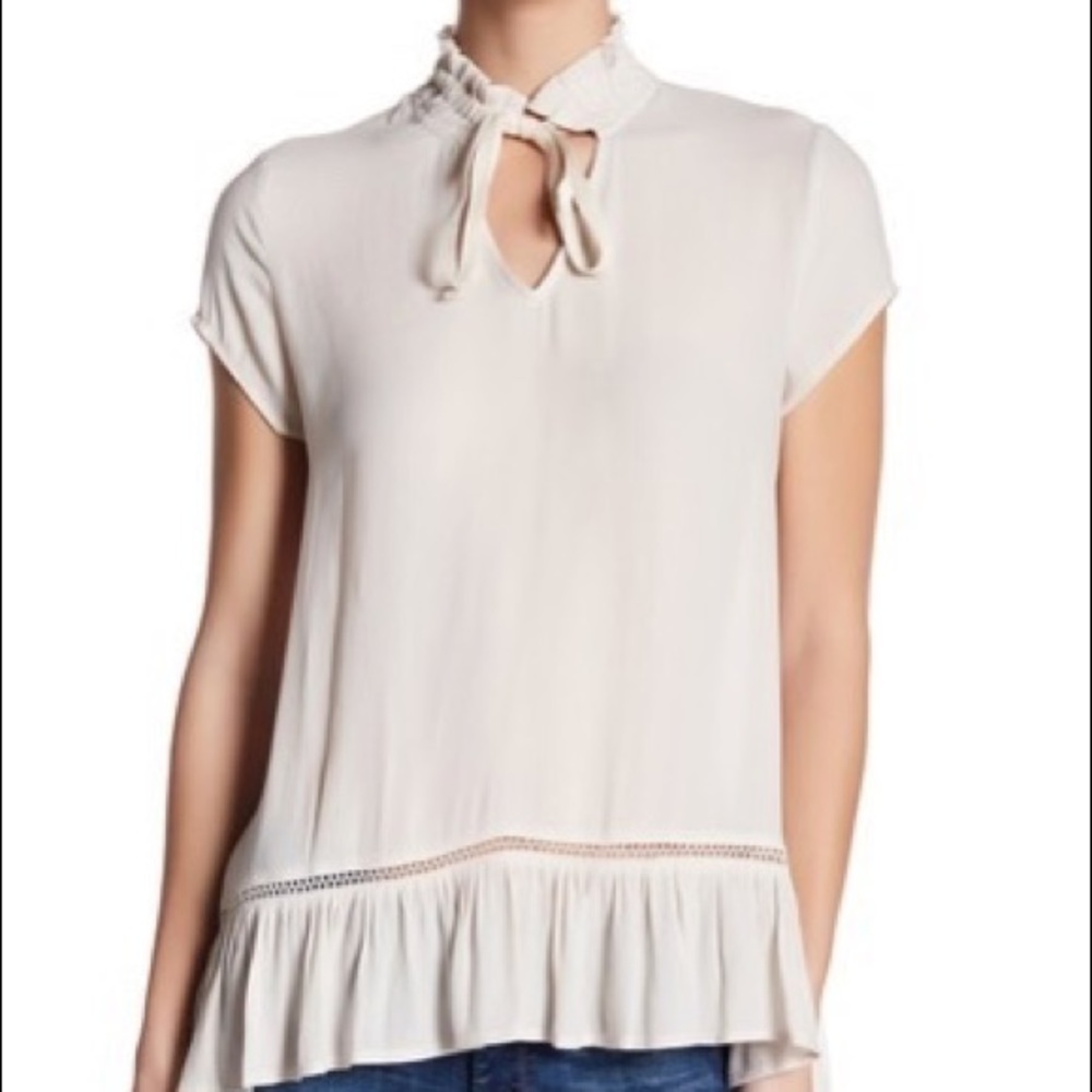 Ro & De Ruffle Hem Blouse